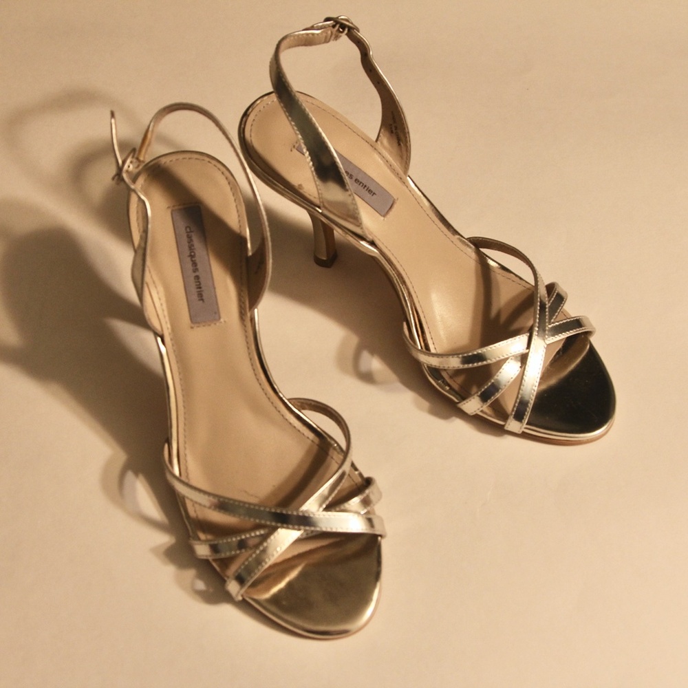 Gold pump heels